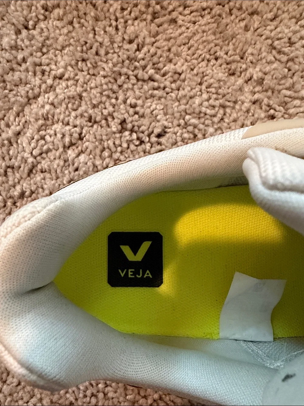Veja Cream Athletic Sneakers with Black V Logo